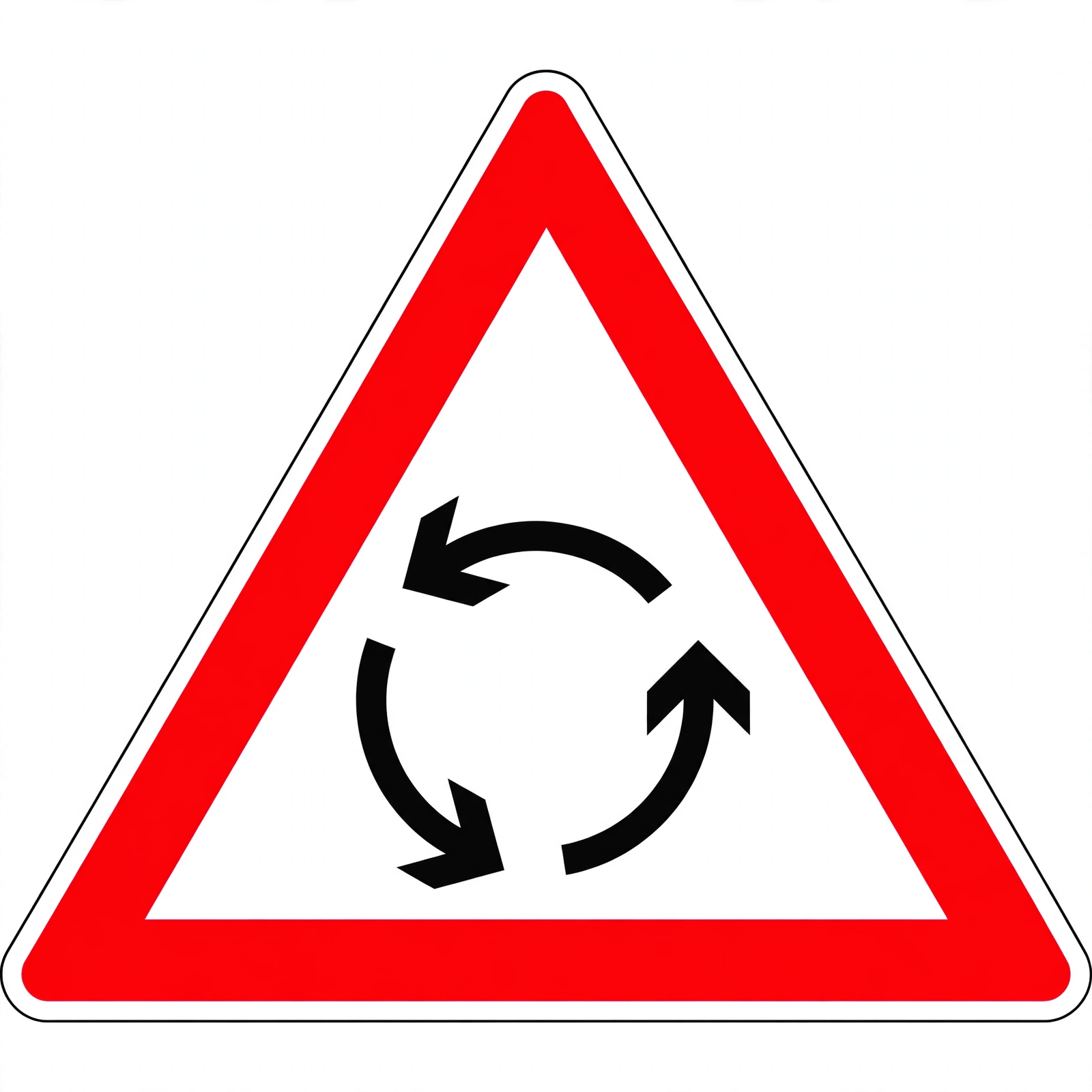 Señal P-4: Intersección con circulación giratoria