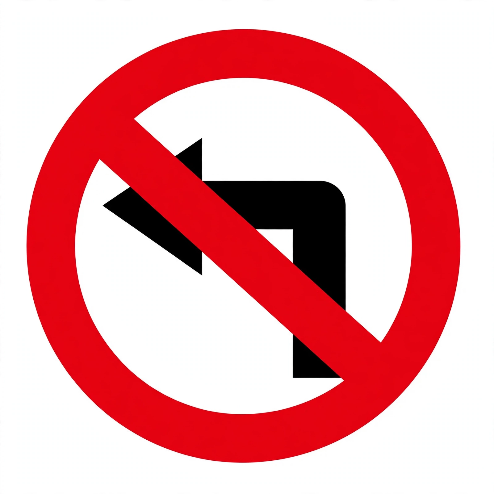 Señal R-303: Giro a la izquierda prohibido