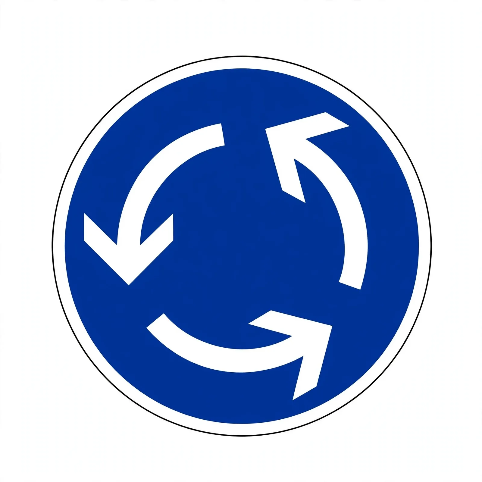 Señal R-402: Intersección de sentido giratorio obligatorio