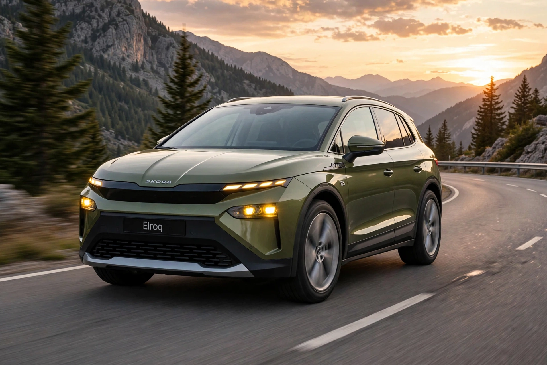 Skoda Elroq 85, vista tres cuartos delantera