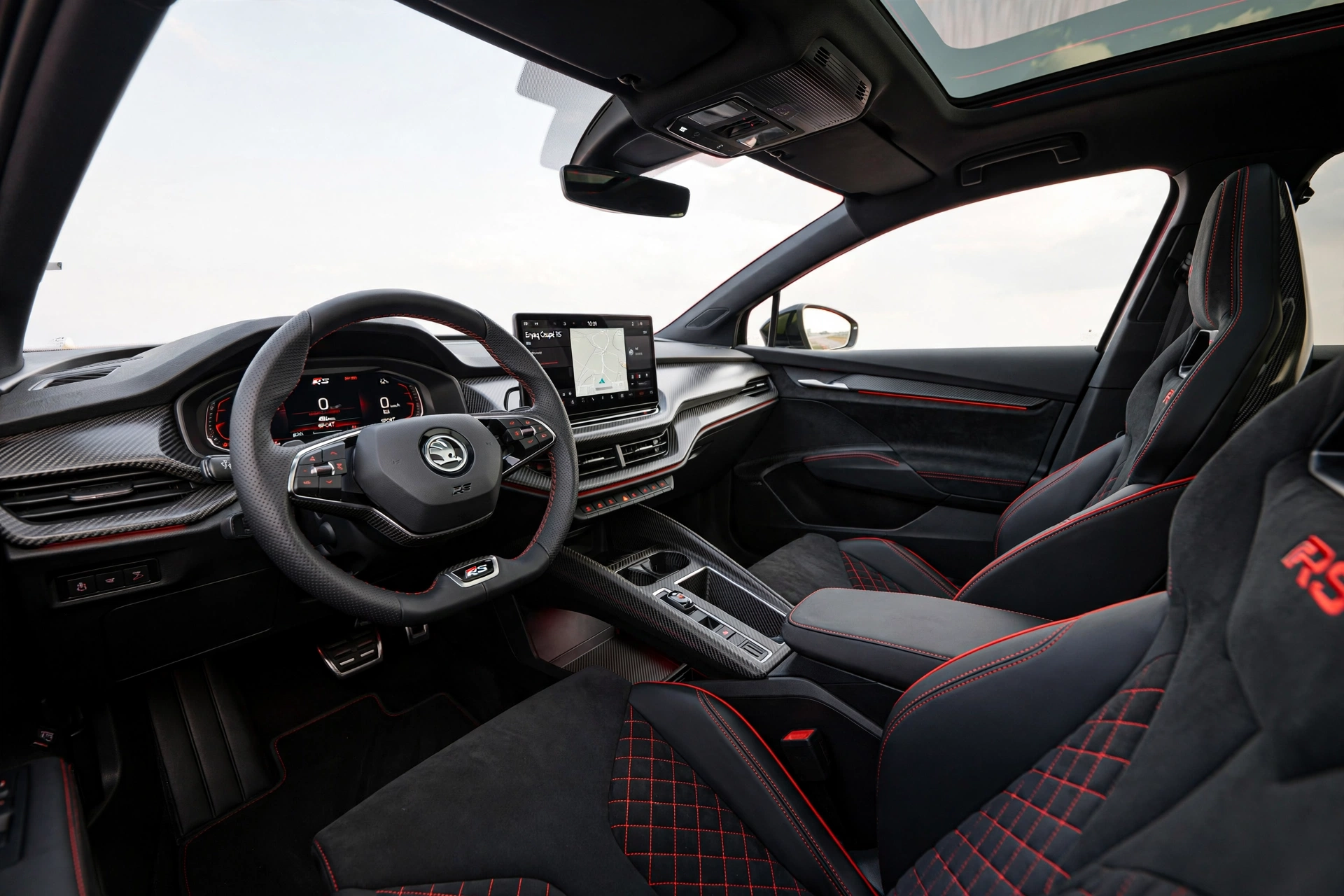 Interior oficial del Skoda Enyaq Coupé RS