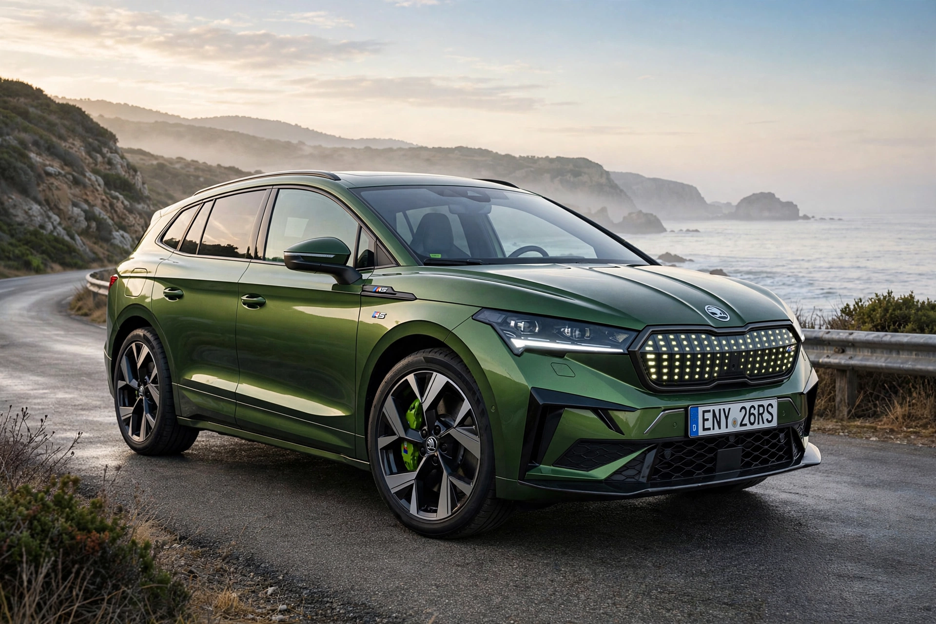 Skoda Enyaq RS, vista tres cuartos delantera