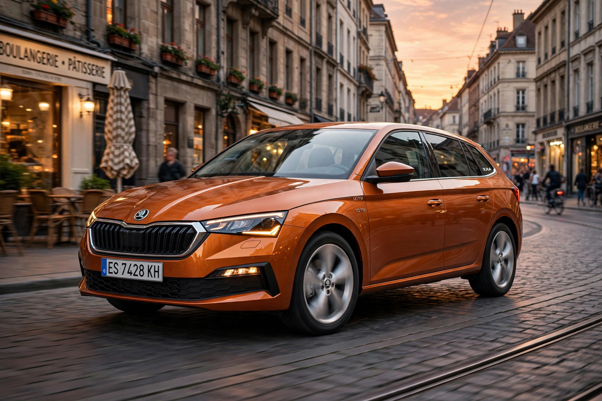 Skoda Scala 1.0 TSI, vista tres cuartos delantera