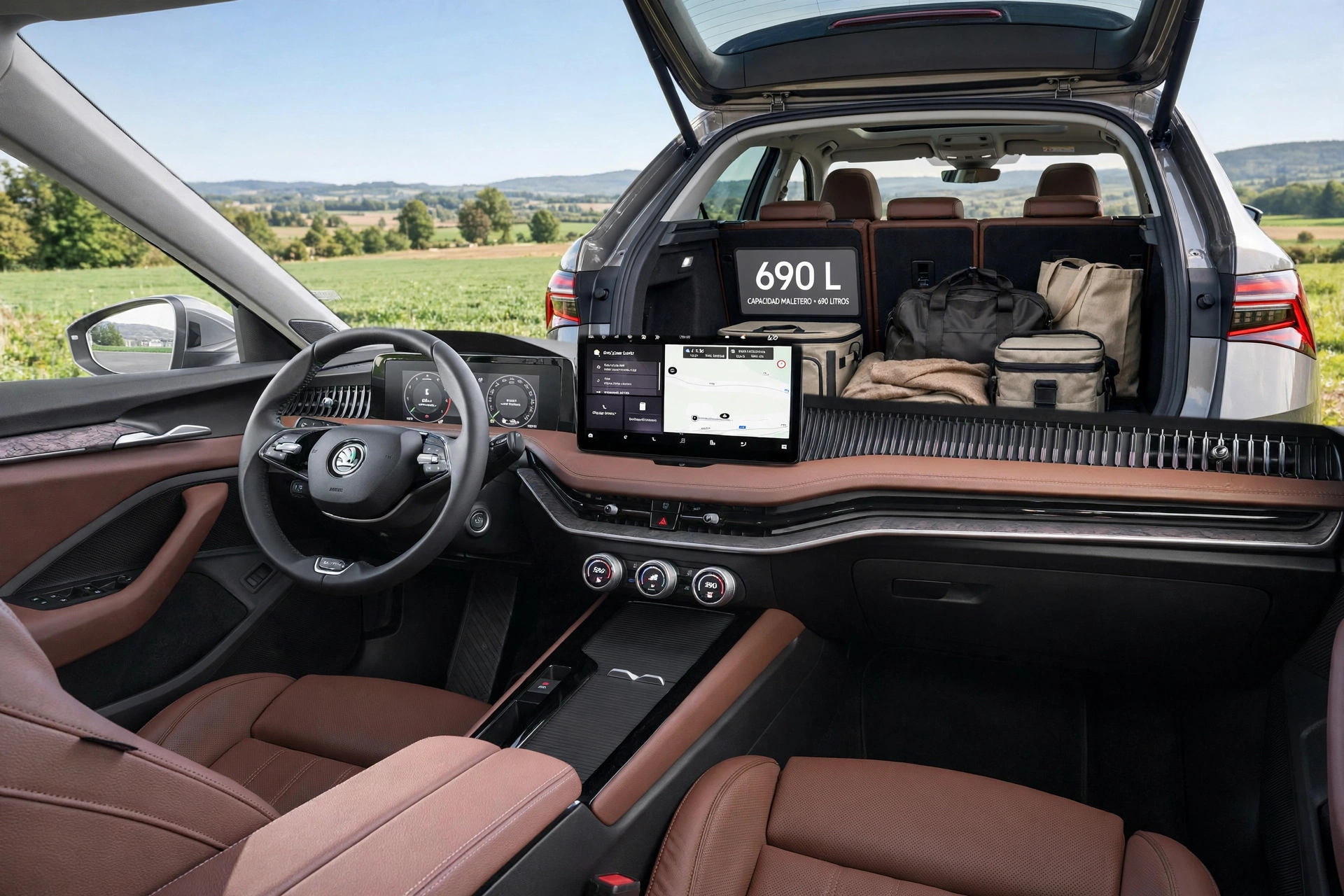 Interior oficial del Skoda Superb Combi 2.0 TDI