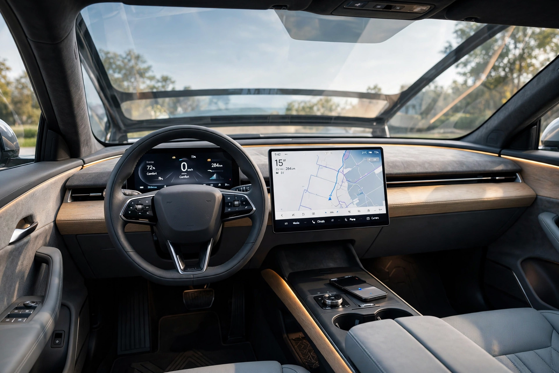 Interior del smart #3 con pantalla central flotante