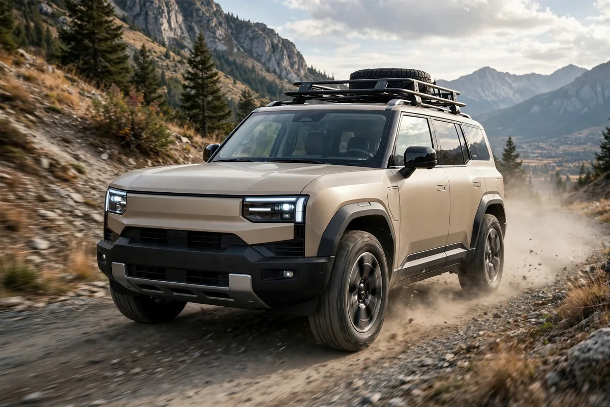 smart #5 Pro, SUV eléctrico grande, en una carretera de montaña
