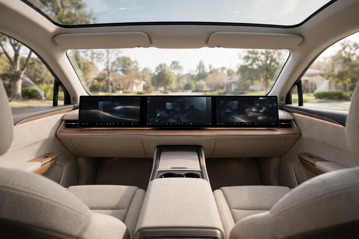 Interior del smart #5 Pro con triple pantalla