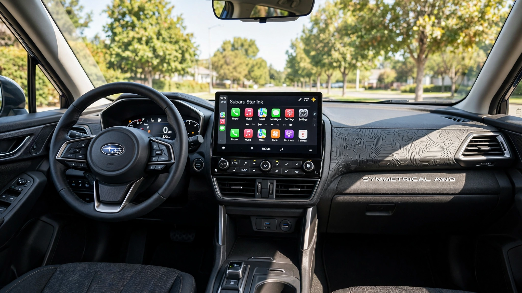 Interior del Subaru Forester 2025 con pantalla vertical de 11,6 pulgadas
