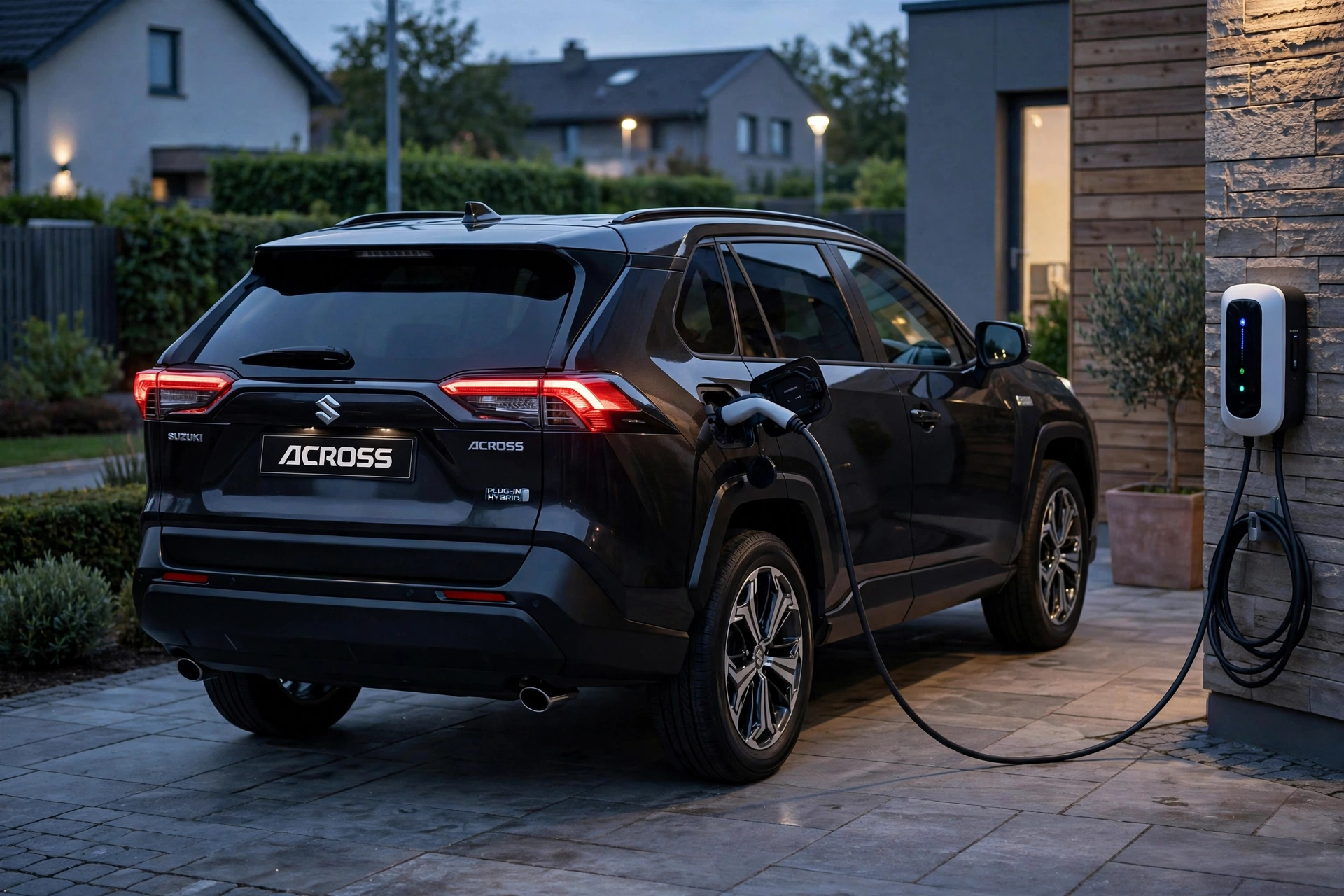 Suzuki Across PHEV cargando en un wallbox doméstico