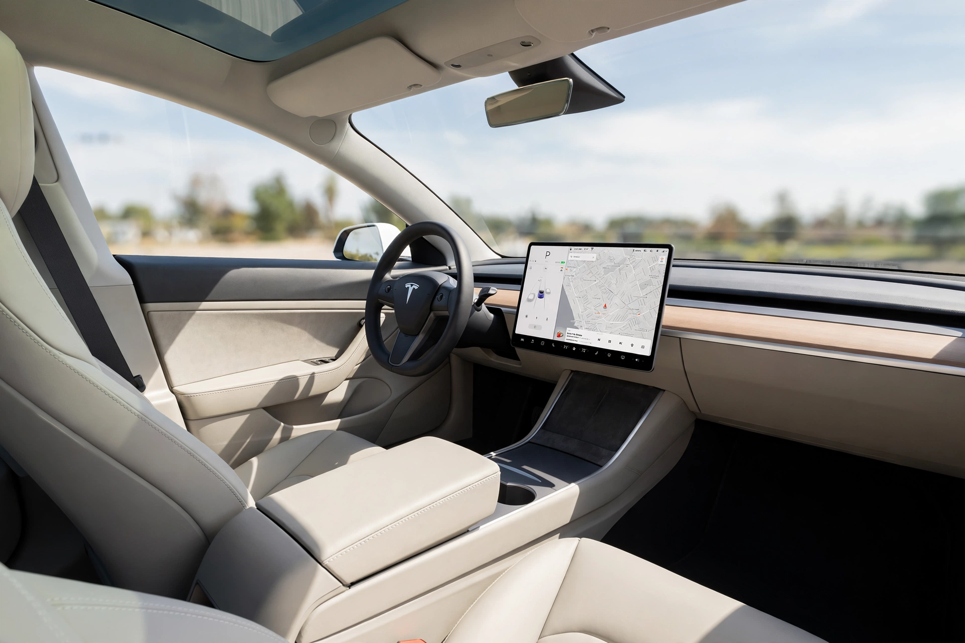 Interior oficial del Tesla Model 3 Gran Autonomía Tracción Trasera
