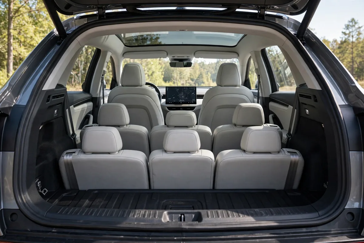 Interior oficial del Tesla Model Y 7 Plazas