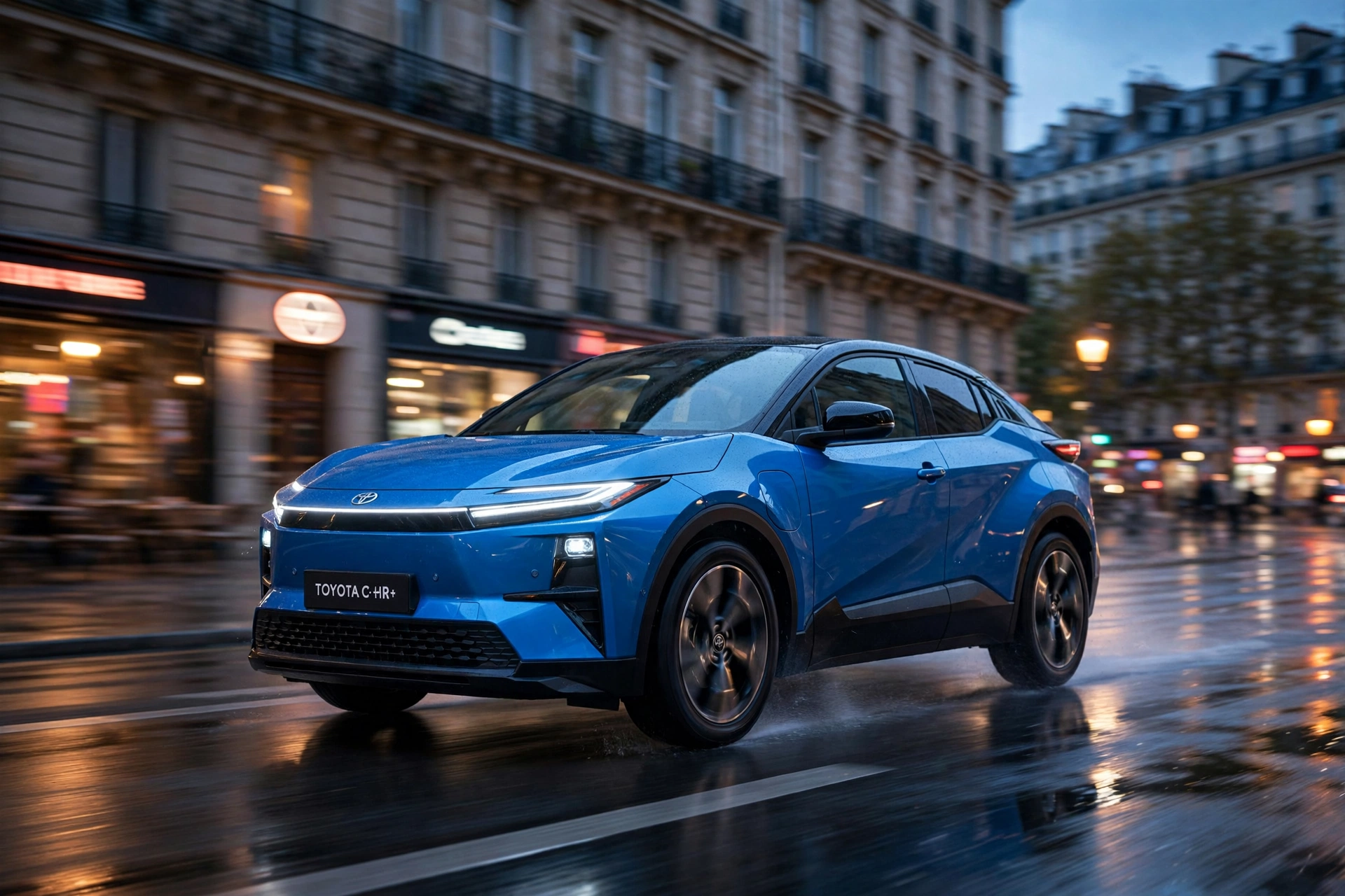Toyota C-HR+ 2026, vista tres cuartos delantera