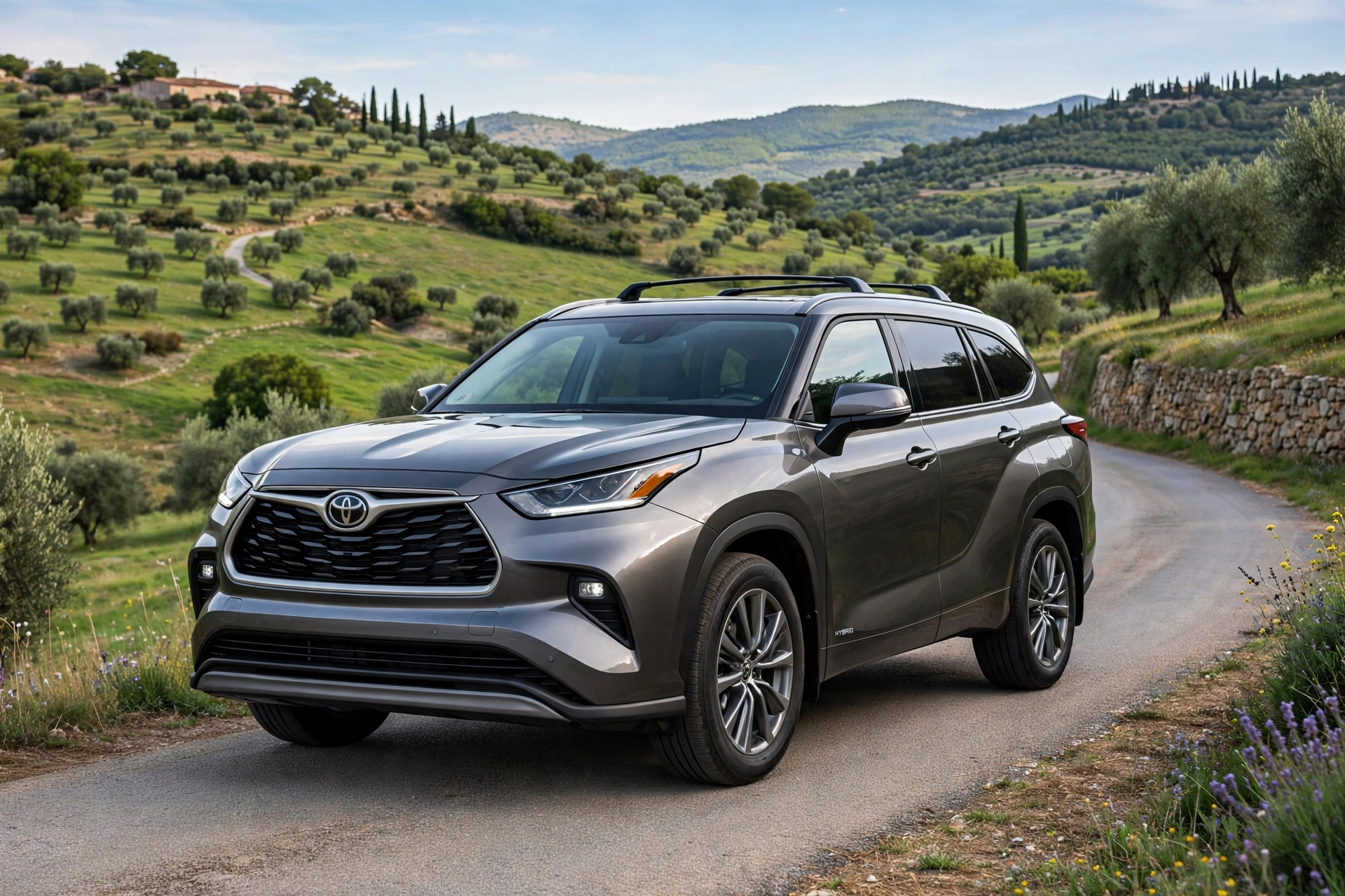 Toyota Highlander 2025 SUV de 7 plazas en carretera