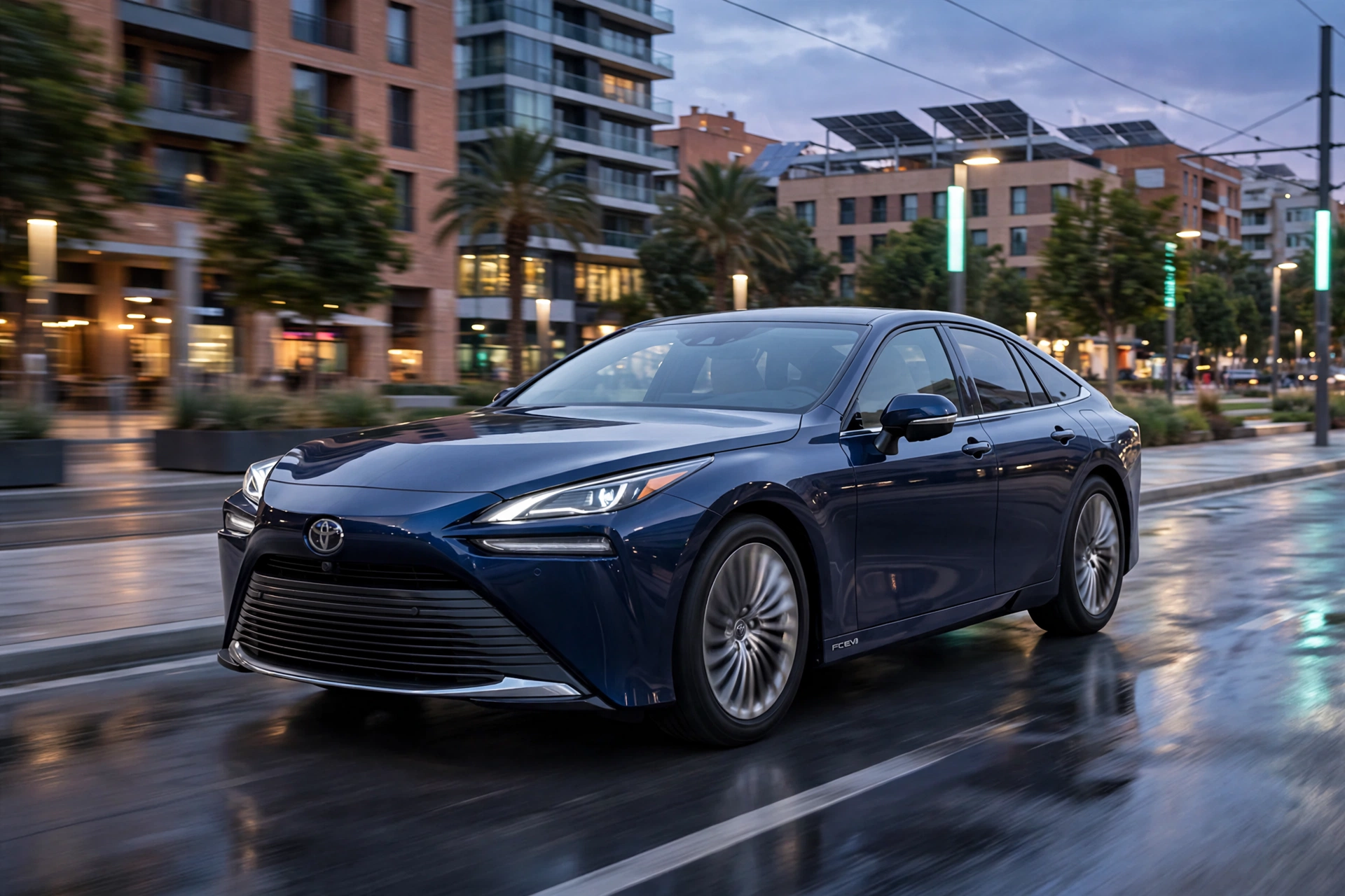 Toyota Mirai 2025, vista tres cuartos delantera