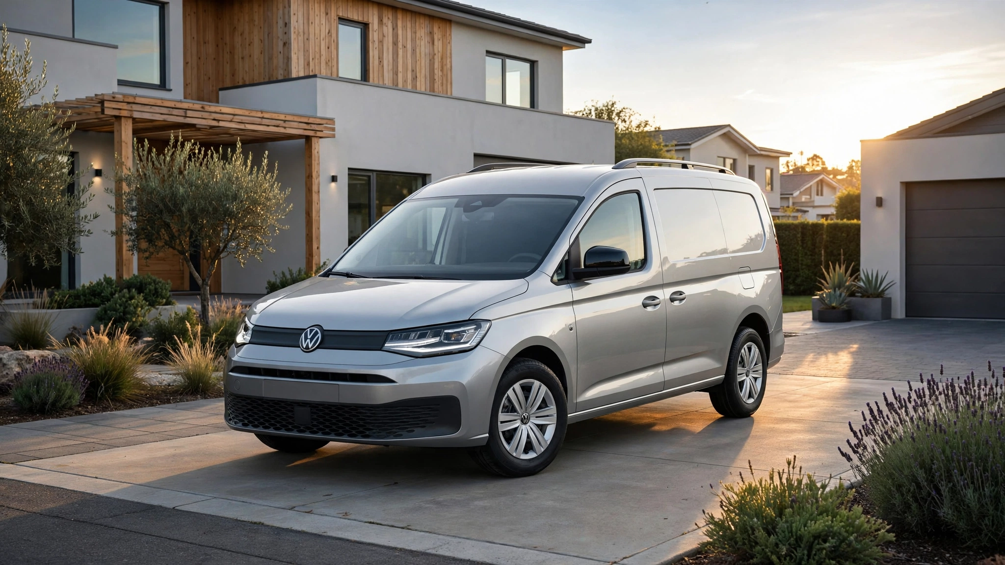 Volkswagen Caddy Maxi delante de una casa