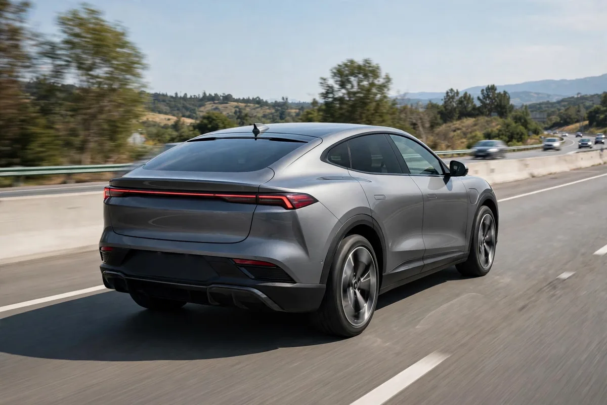 Volkswagen ID.5 coupé gris circulando por autopista