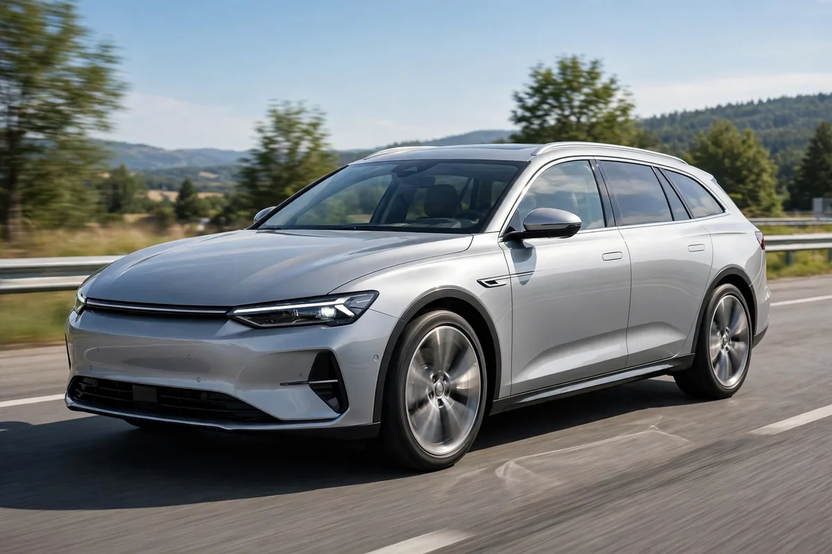 Volkswagen Passat Variant plateado circulando por autopista