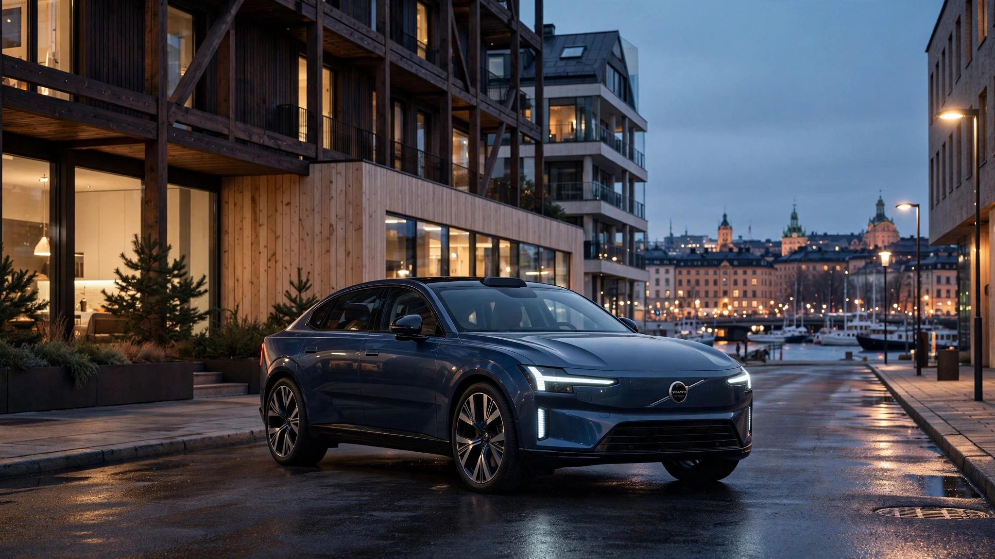 Volvo ES90, berlina eléctrica fastback de 5 metros en Estocolmo