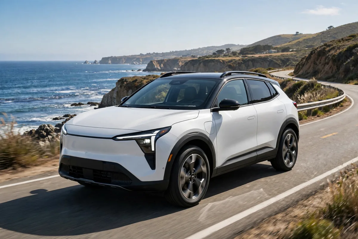 Volvo XC40 gris circulando por una carretera sueca