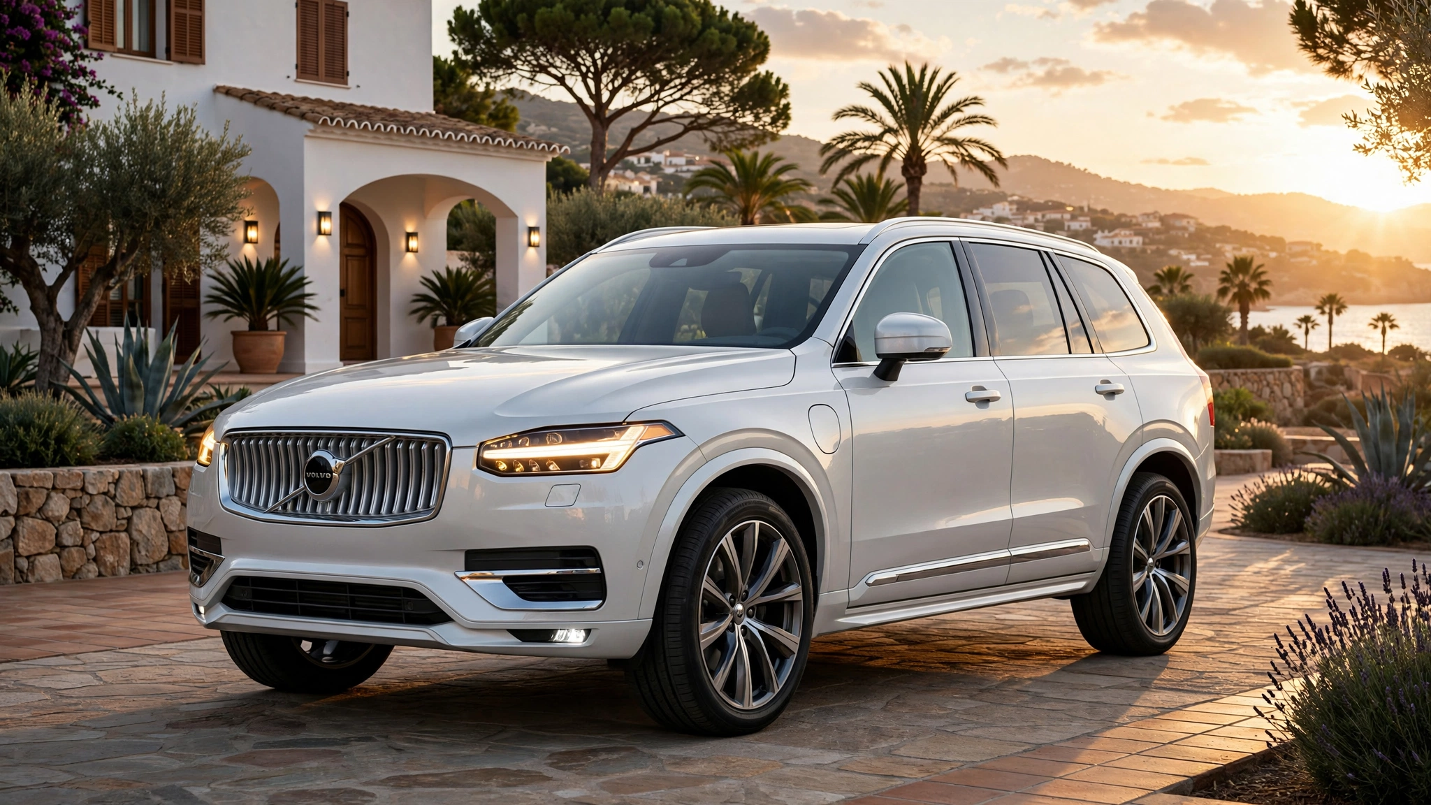 Volvo XC90, SUV de 7 plazas en villa mediterránea