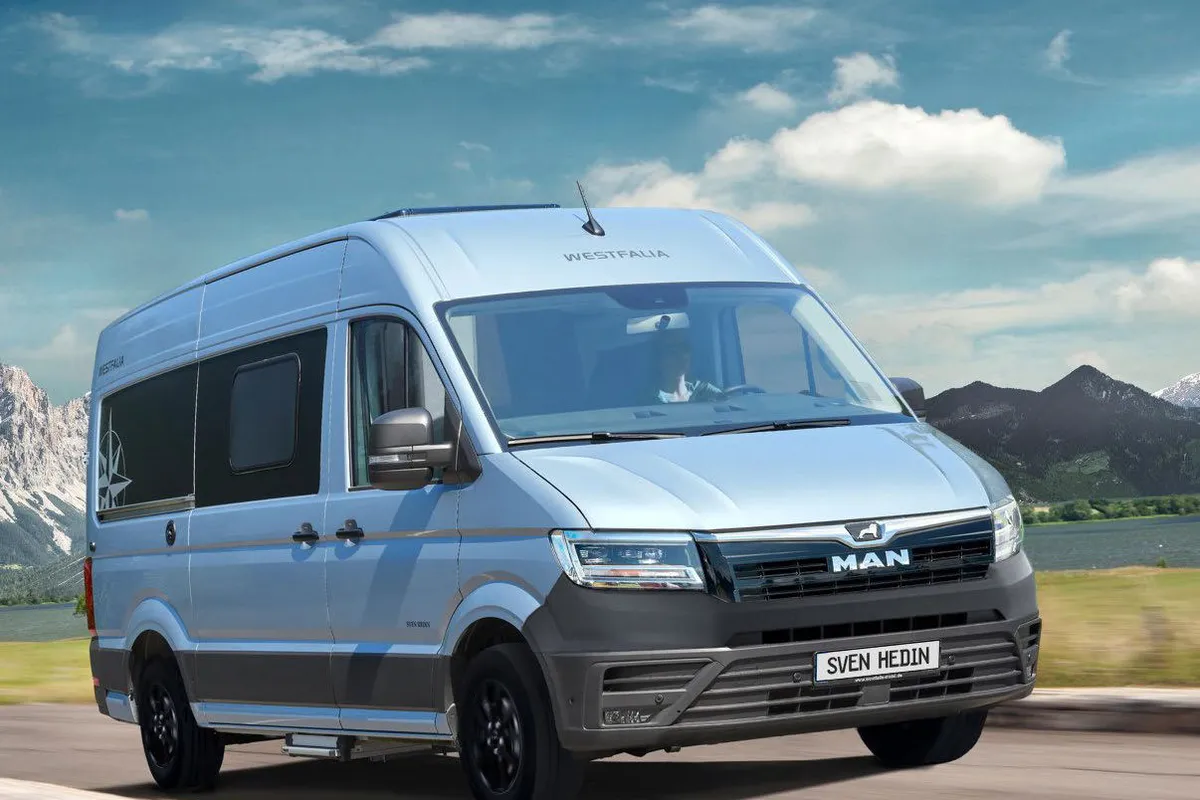 Westfalia Sven Hedin 2026 sobre MAN TGE, vista exterior