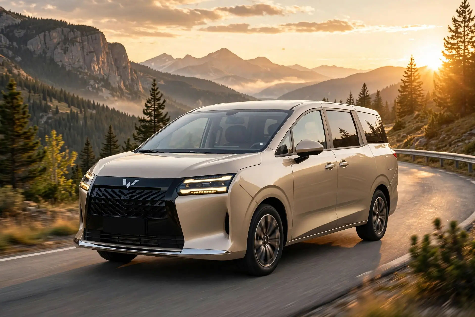 Wuling Starlight 730 híbrido enchufable en carretera de montaña