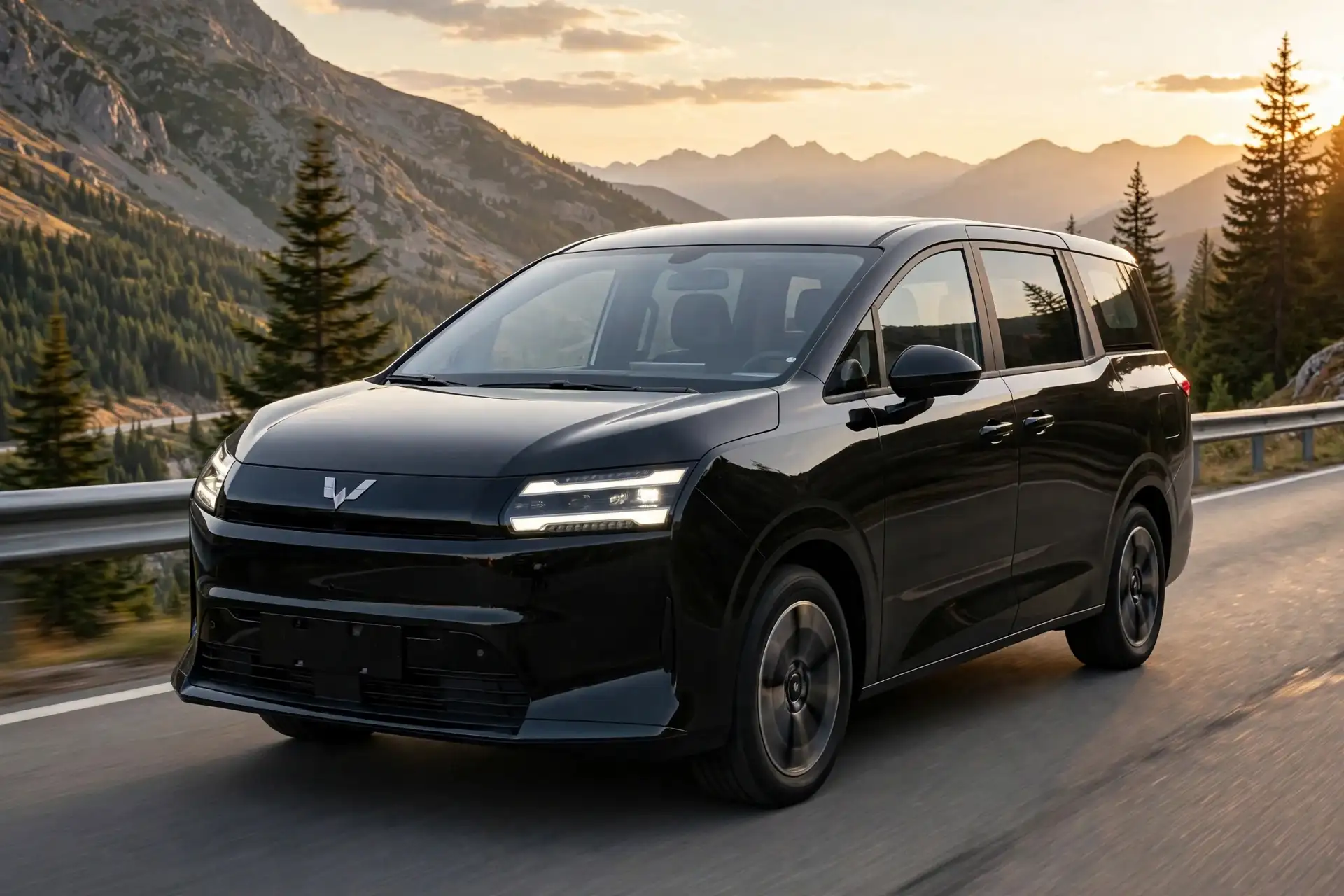 Wuling Starlight 730 EV en carretera de montaña