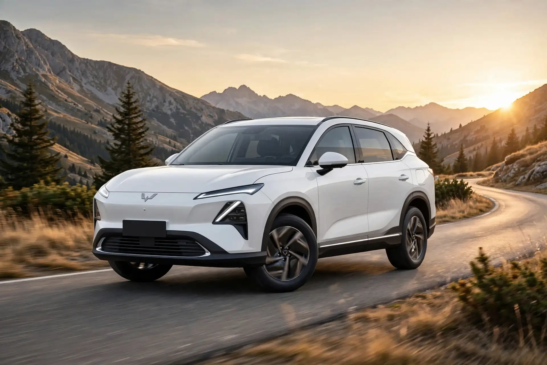 Wuling Starlight S EV en carretera de montaña