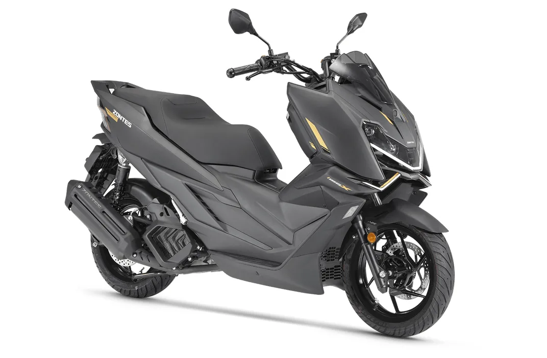 Zontes 125X 2026, scooter 125 en azul, vista tres cuartos